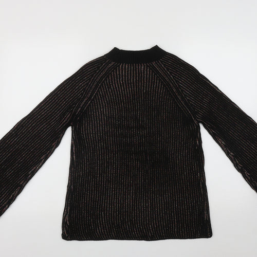 Papaya Womens Multicoloured High Neck  Acrylic Henley Jumper Size S   - Batwing Sleeve