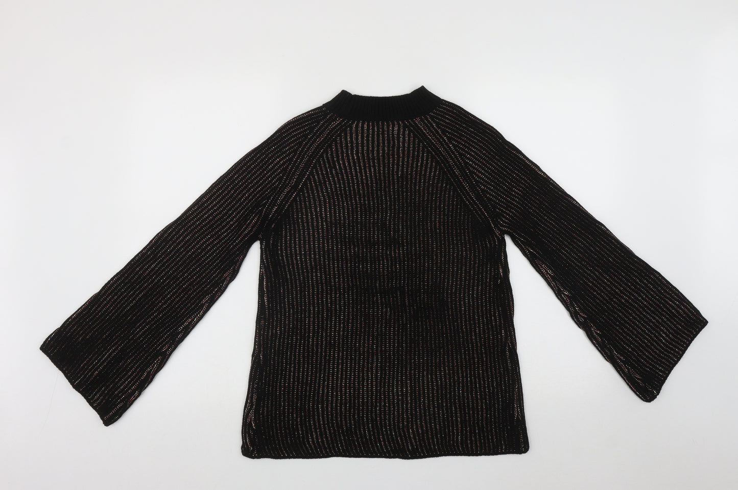 Papaya Womens Multicoloured High Neck  Acrylic Henley Jumper Size S   - Batwing Sleeve
