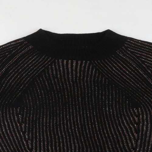Papaya Womens Multicoloured High Neck  Acrylic Henley Jumper Size S   - Batwing Sleeve