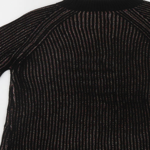 Papaya Womens Multicoloured High Neck  Acrylic Henley Jumper Size S   - Batwing Sleeve