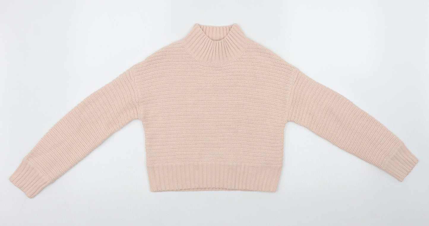 New Look 915 Girls Pink Halter  Acrylic Henley Jumper Size 10-11 Years
