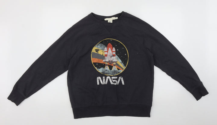 H&M Womens Multicoloured Roll Neck  Cotton Pullover Jumper Size S   - Space And Rockets