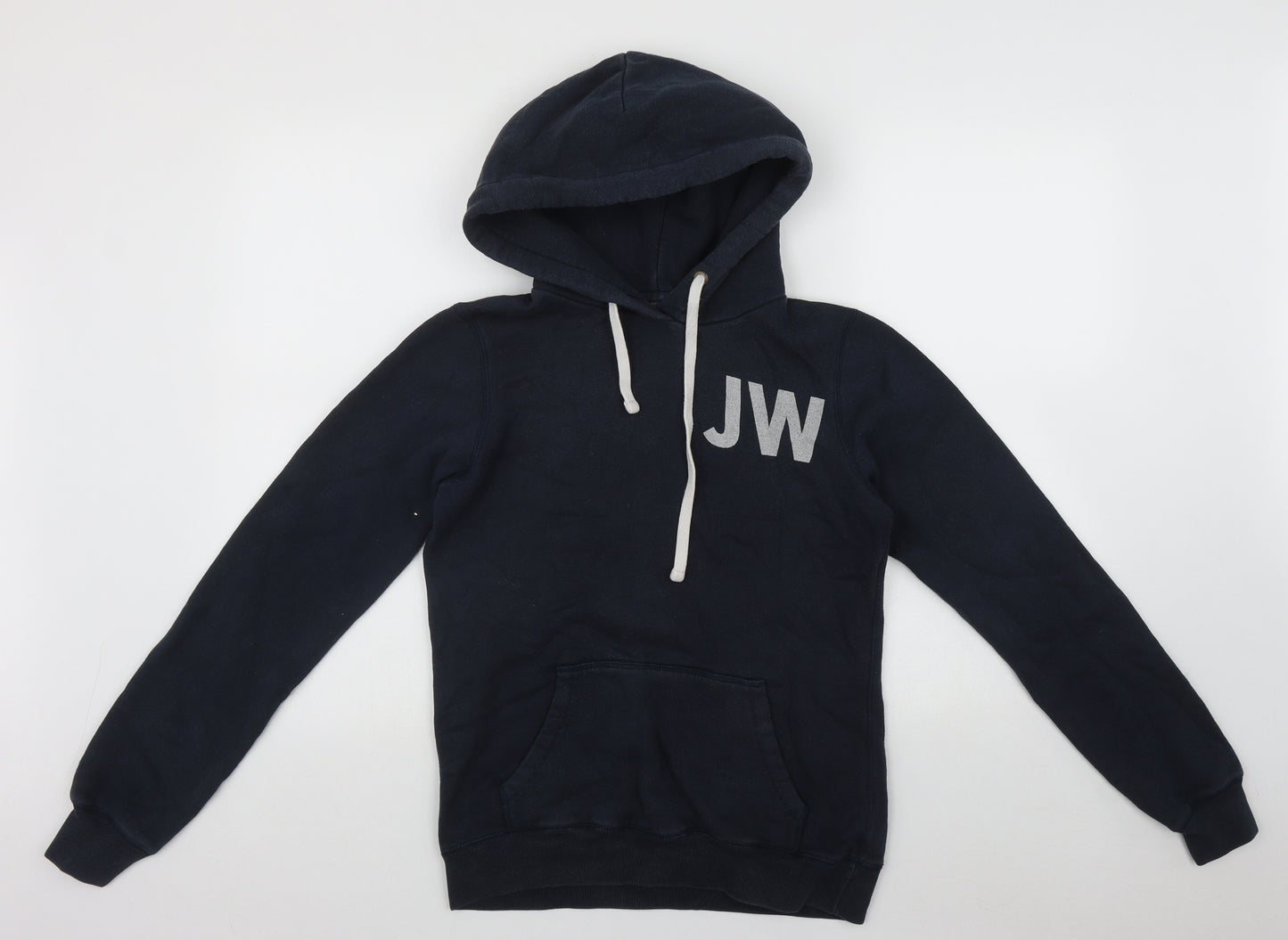 Jack Wills Womens Blue  Cotton Pullover Hoodie Size 8  Tie