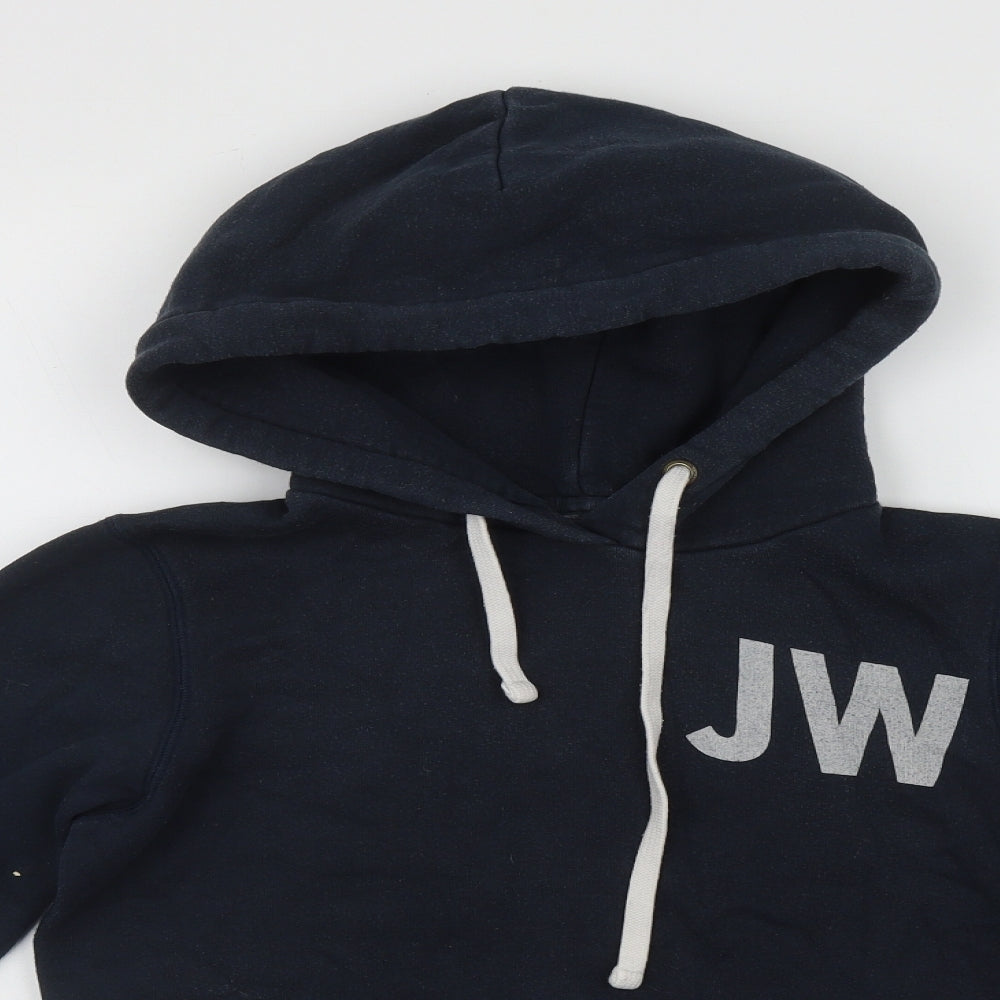 Jack Wills Womens Blue  Cotton Pullover Hoodie Size 8  Tie