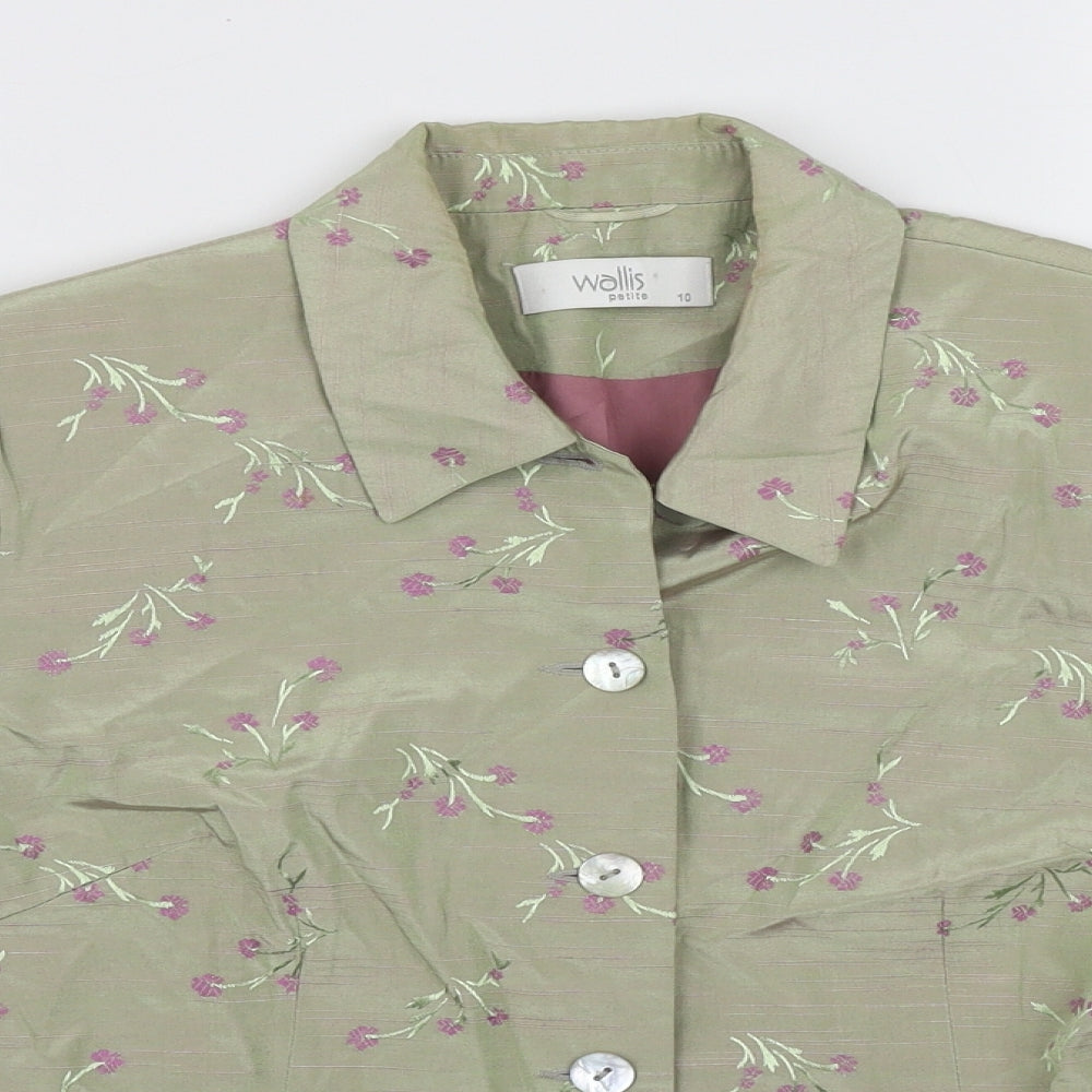 Wallis Womens Multicoloured Floral  Jacket Coatigan Size 10  Button - Shoulder Pads