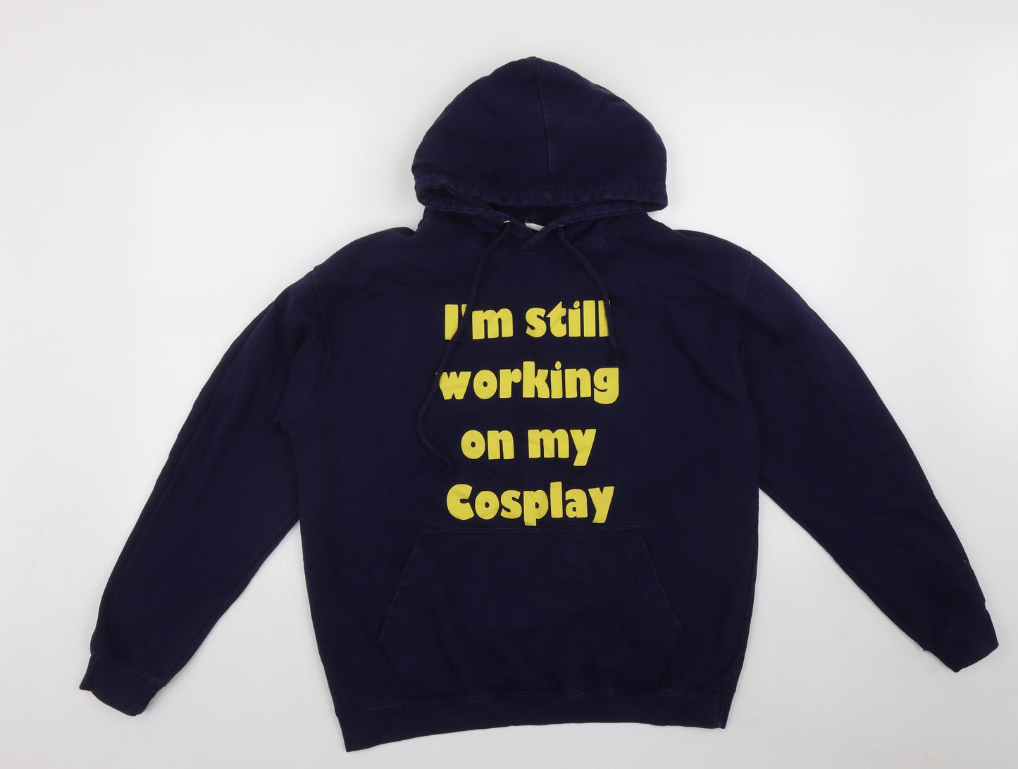 AWD Mens Blue  Cotton Pullover Hoodie Size L   - Cosplay Print