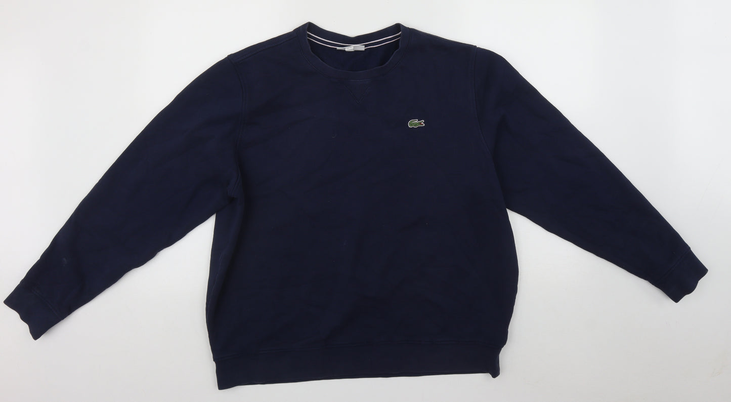 Lacoste Mens Beige Round Neck  Cotton Pullover Jumper Size XL