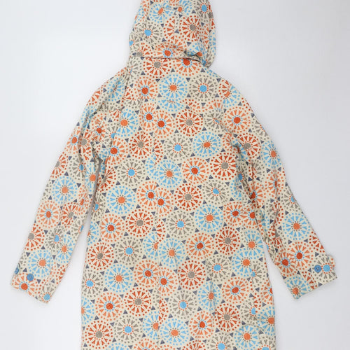 Seasalt Womens Multicoloured Geometric  Rain Coat Coat Size 8  Button