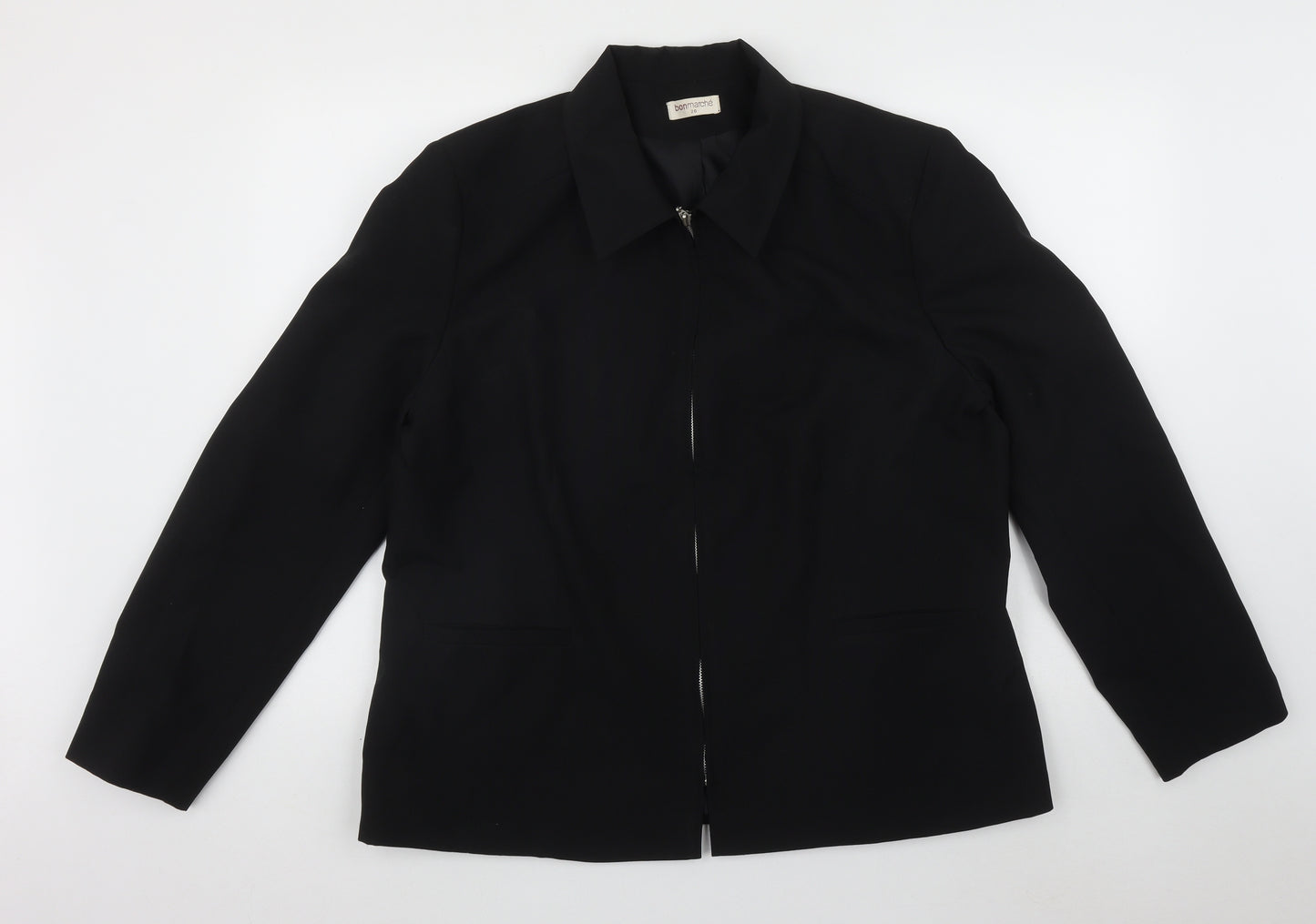 Bonmarché Womens Black   Gilet Jacket Size 20  Zip - Shoulder Pads