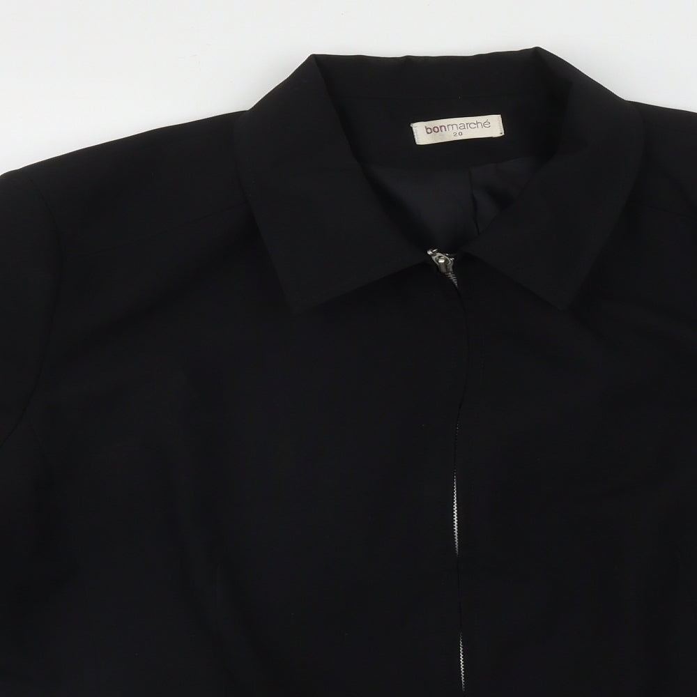 Bonmarché Womens Black   Gilet Jacket Size 20  Zip - Shoulder Pads