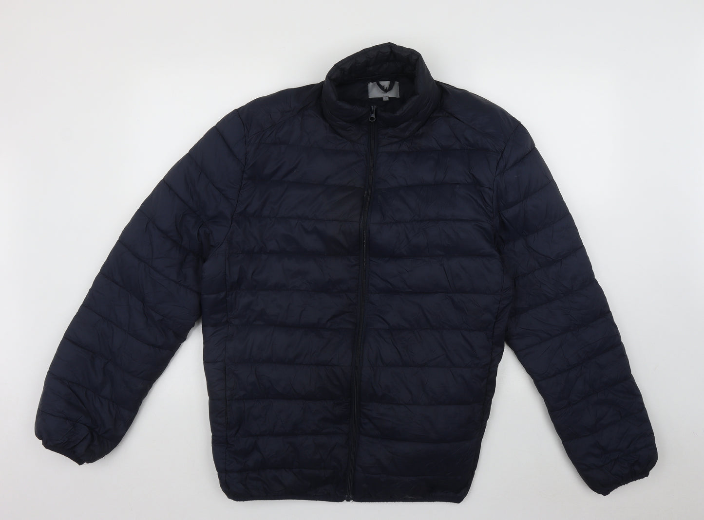 TU Mens Blue   Quilted Coat Size L  Zip