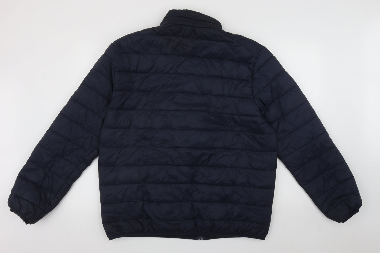 TU Mens Blue   Quilted Coat Size L  Zip
