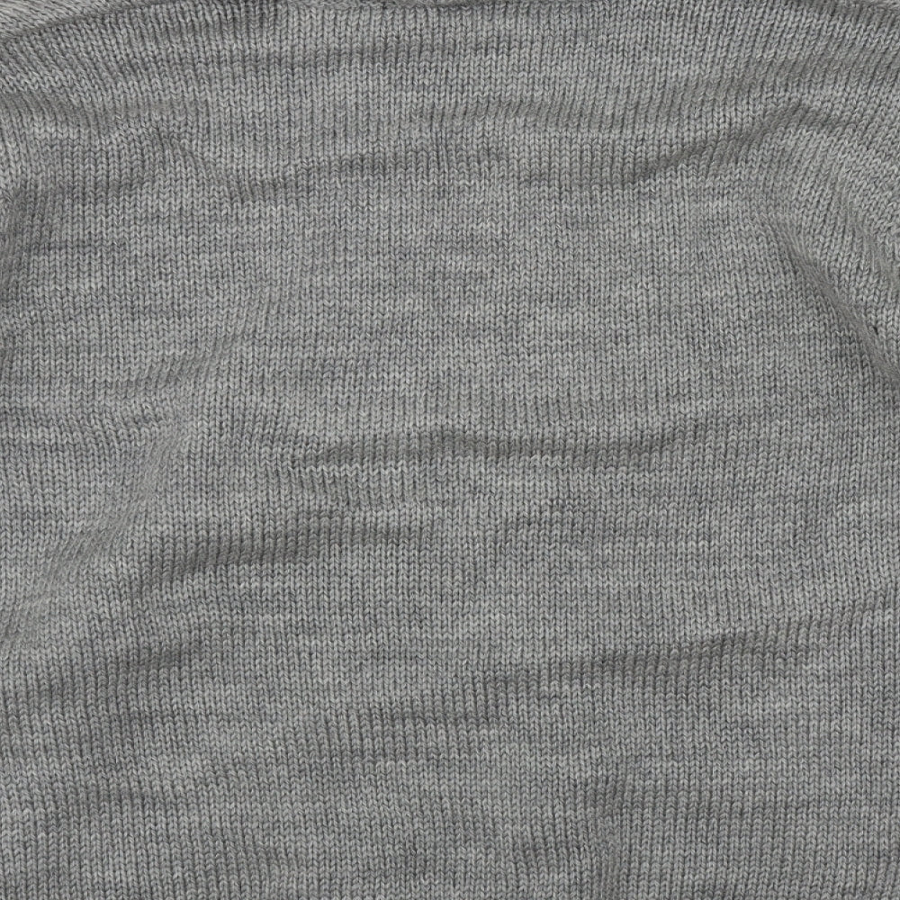 Woolvers Womens Grey Roll Neck  Wool Pullover Jumper Size L   - Cable Knit