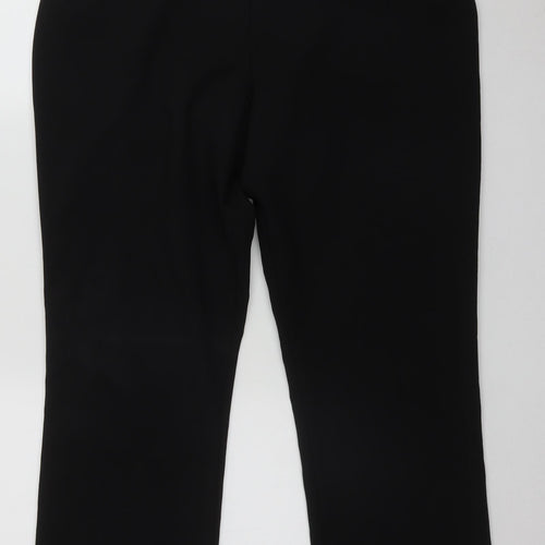 AMARANTO Womens Black  Polyester Trousers  Size 18 L30 in Regular Zip - Button Fastening