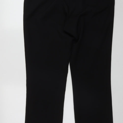 AMARANTO Womens Black  Polyester Trousers  Size 18 L30 in Regular Zip - Button Fastening