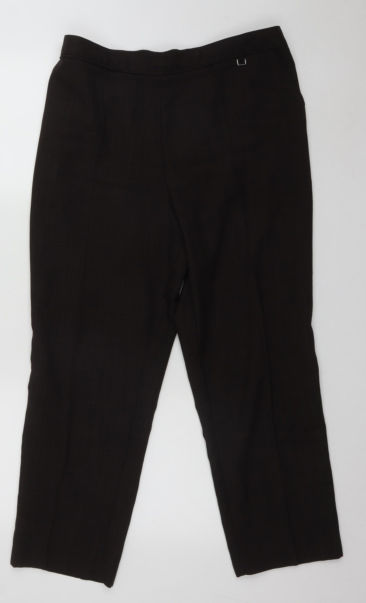 Marks and Spencer Womens Brown  Polyester Trousers  Size 16 L26 in Regular  - Elasticated Waist
