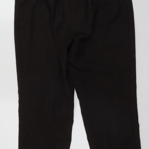 Marks and Spencer Womens Brown  Polyester Trousers  Size 16 L26 in Regular  - Elasticated Waist