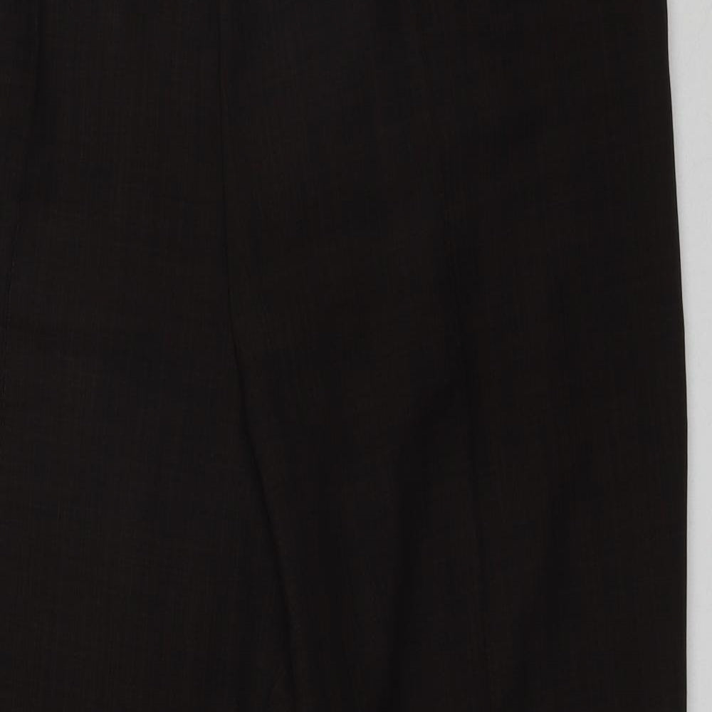 Marks and Spencer Womens Brown  Polyester Trousers  Size 16 L26 in Regular  - Elasticated Waist