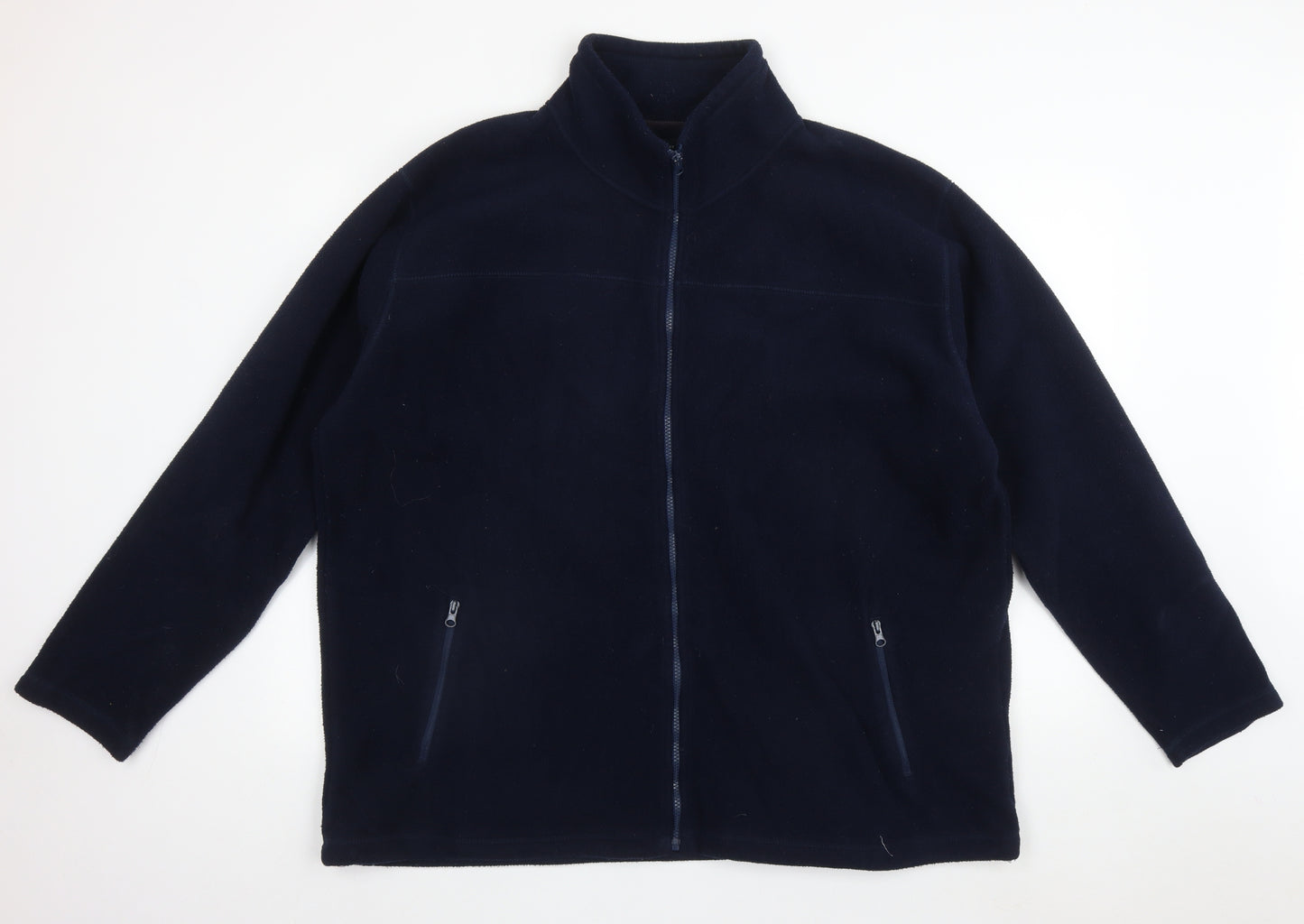 James Pringle Mens Blue High Neck  Polyester Full Zip Jumper Size 2XL