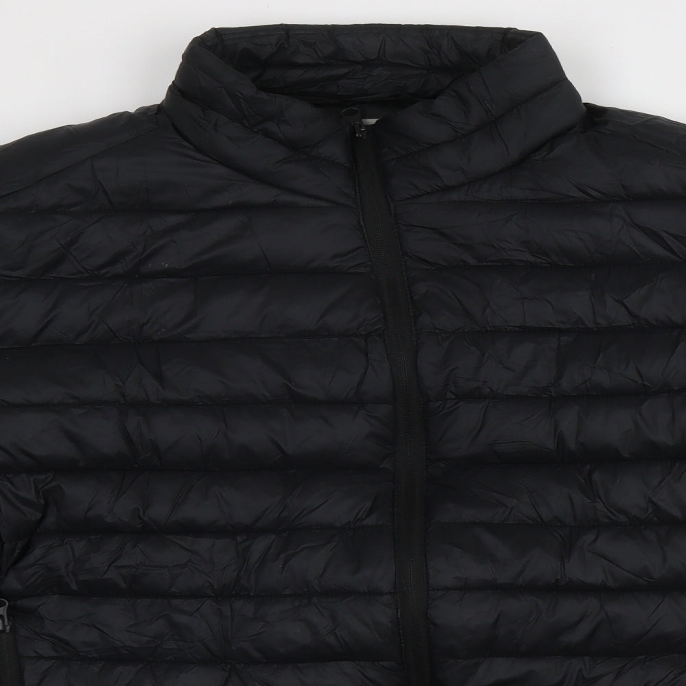 TU Mens Black   Puffer Jacket Coat Size XL  Zip