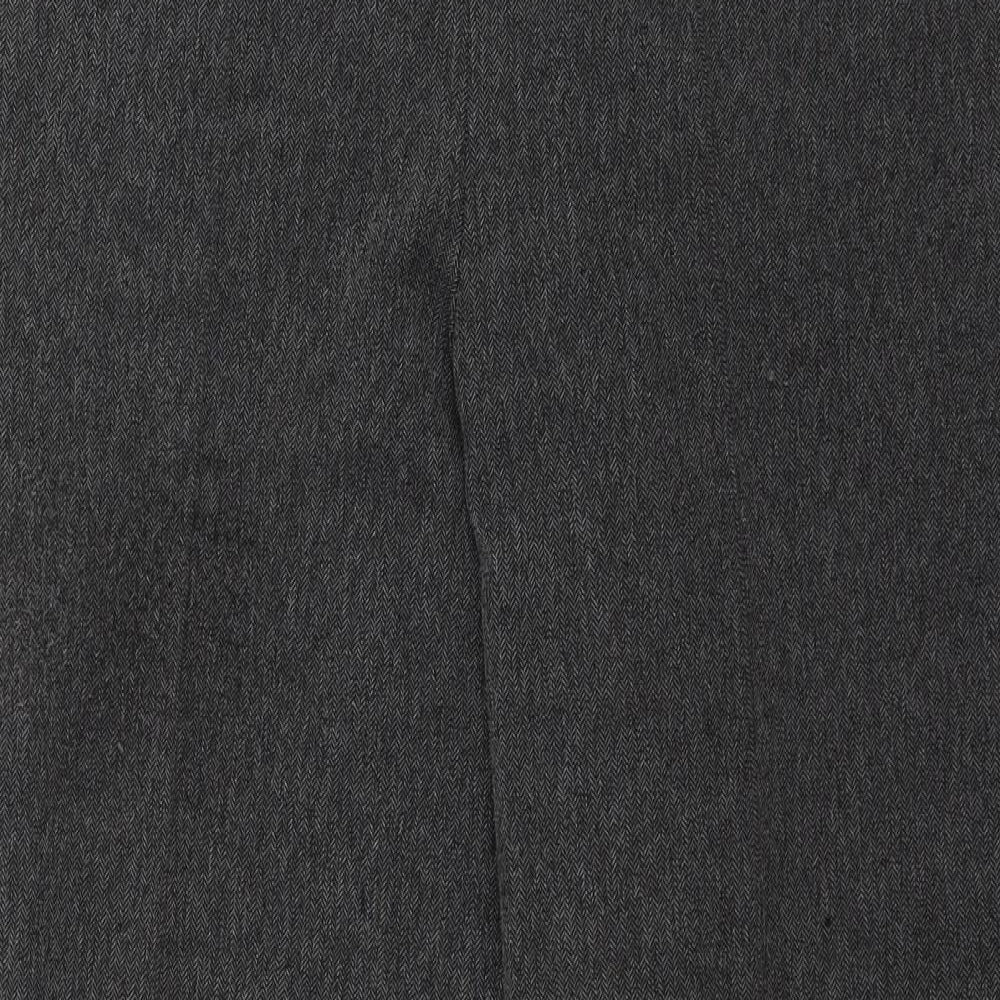 Marks and Spencer Womens Grey  Polyester Trousers  Size 12 L26 in Regular  - Elasticated Waist , Pockets