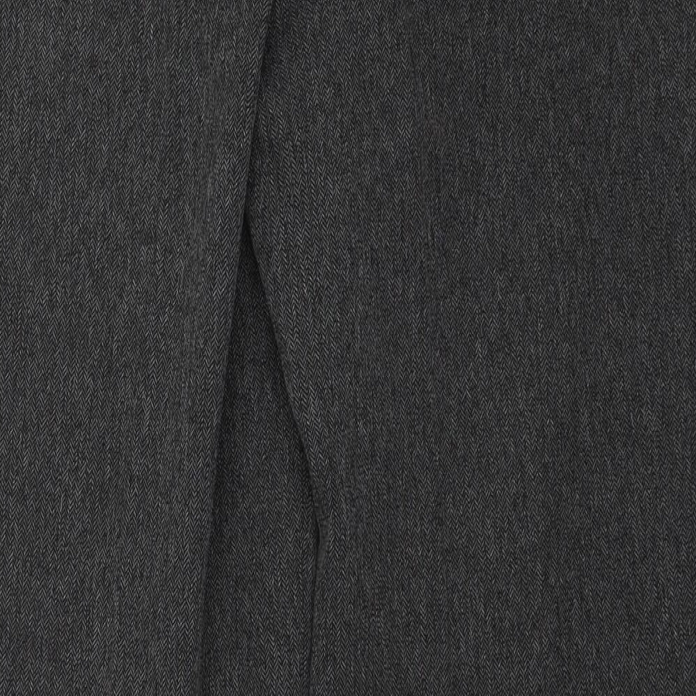Marks and Spencer Womens Grey  Polyester Trousers  Size 12 L26 in Regular  - Elasticated Waist , Pockets