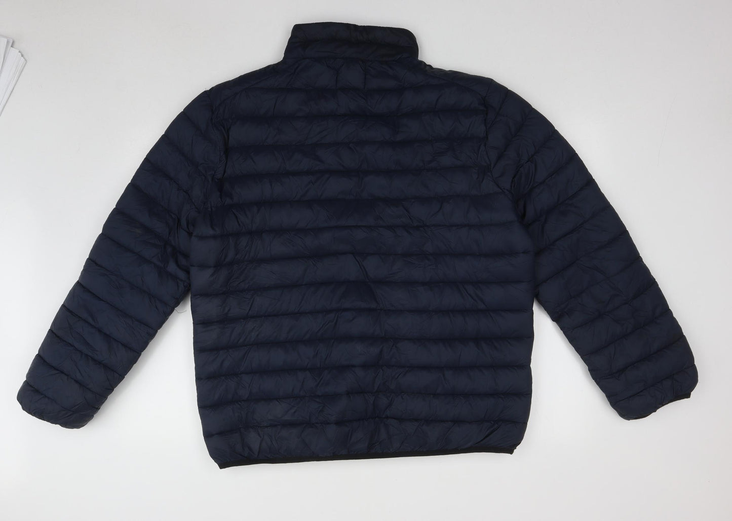 TU Mens Blue   Pea Coat Coat Size L  Zip