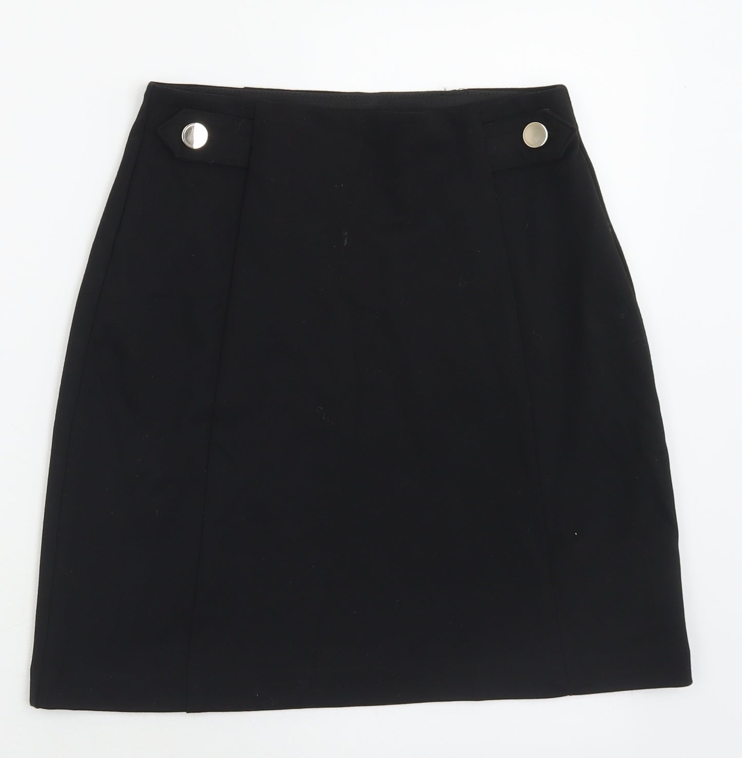 F&F Womens Black  Polyester A-Line Skirt Size 6