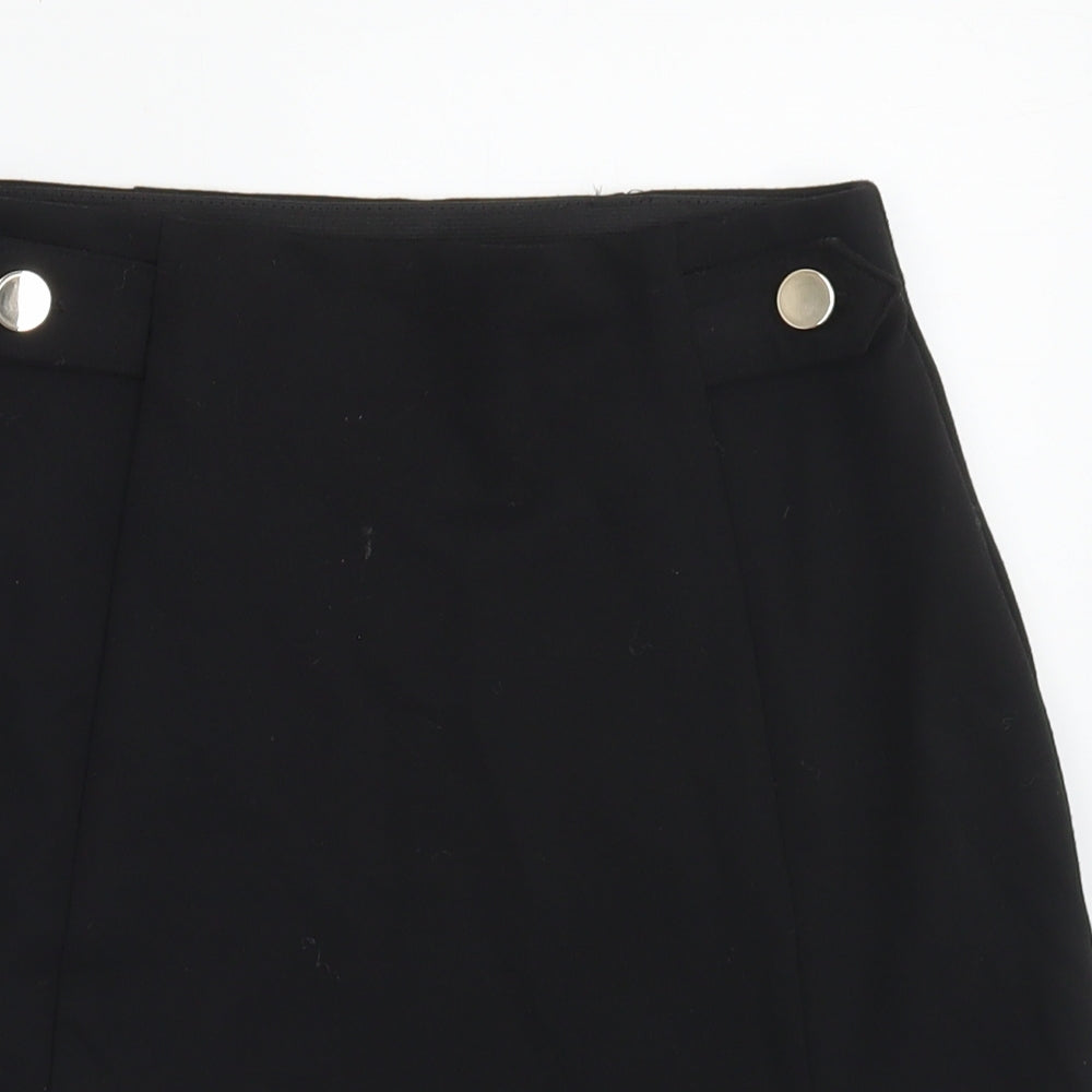 F&F Womens Black  Polyester A-Line Skirt Size 6