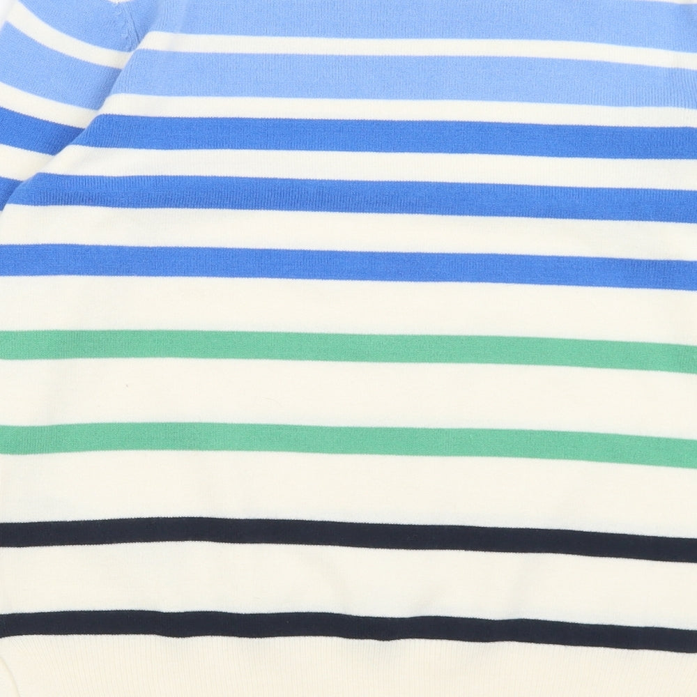 Marks and Spencer Womens Multicoloured Crew Neck Striped Acrylic Pullover Jumper Size 10