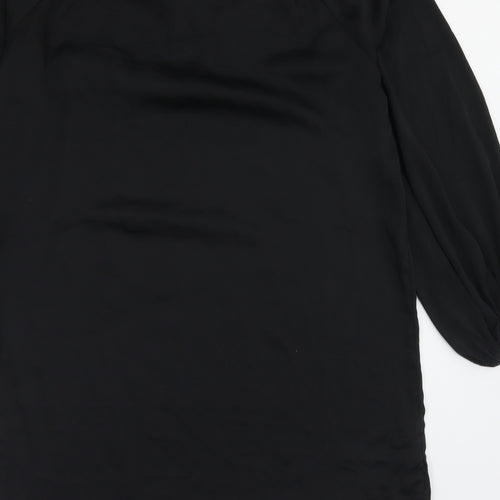 H&M Womens Black  Polyester A-Line  Size 10  Crew Neck Tie