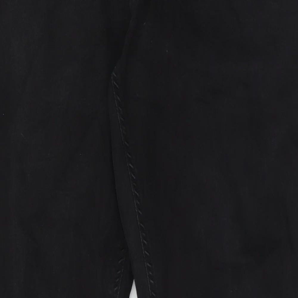 Easy Mens Black  Cotton Skinny Jeans Size 26 in L34 in Regular Button