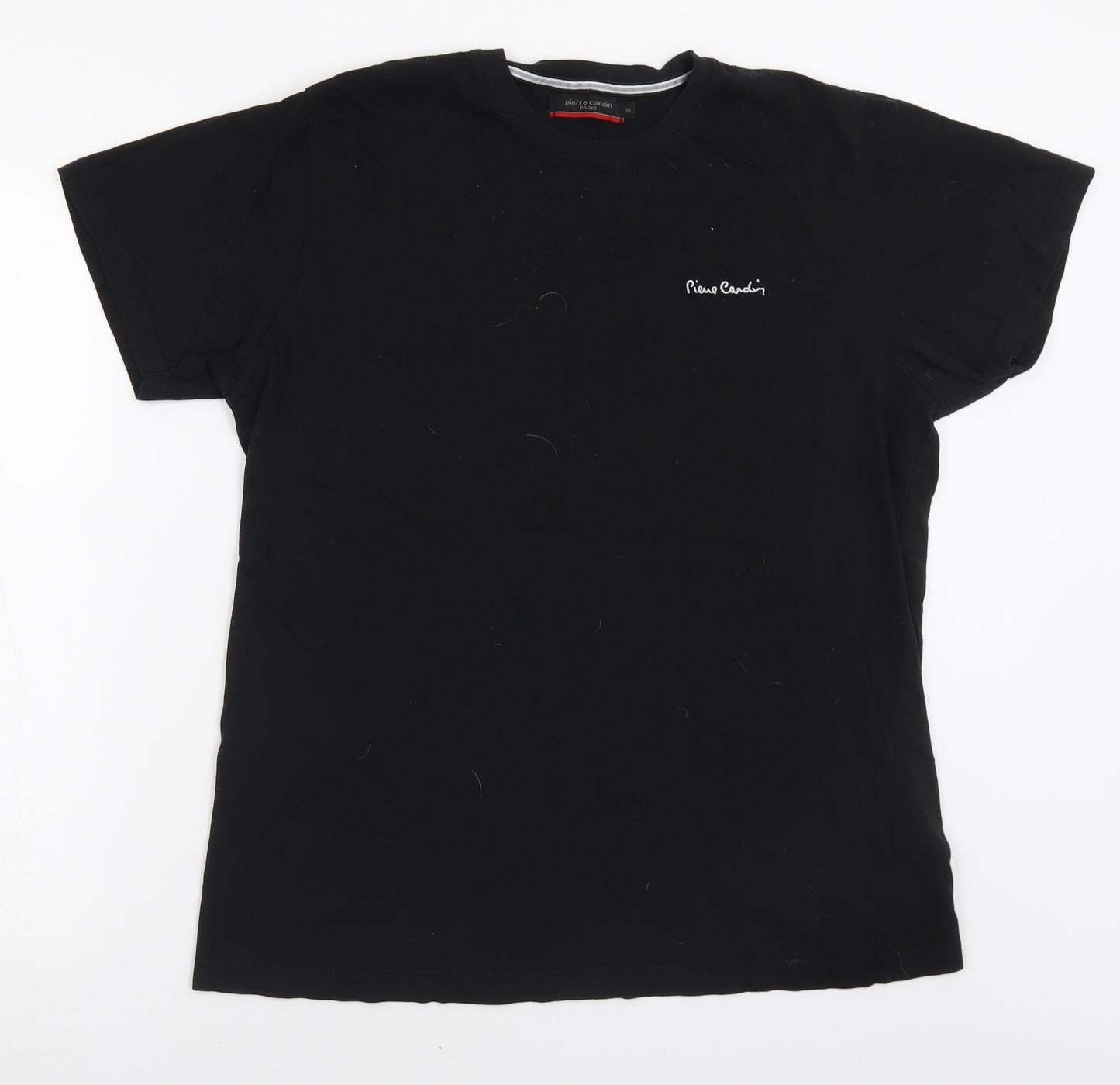 Pierre Cardin Mens Black  Cotton  T-Shirt Size XL Crew Neck