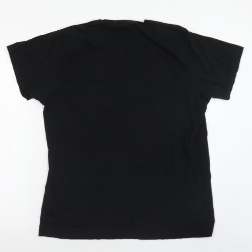 Pierre Cardin Mens Black  Cotton  T-Shirt Size XL Crew Neck