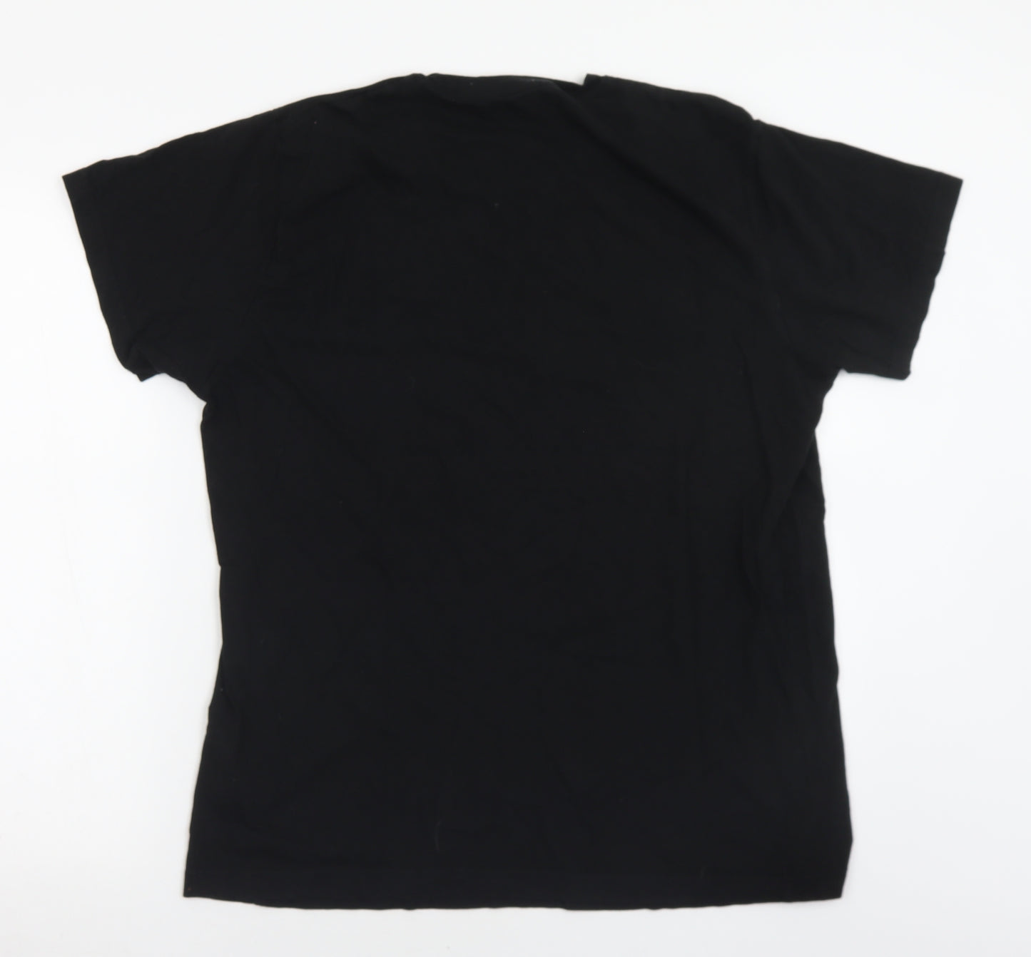 Pierre Cardin Mens Black  Cotton  T-Shirt Size XL Crew Neck