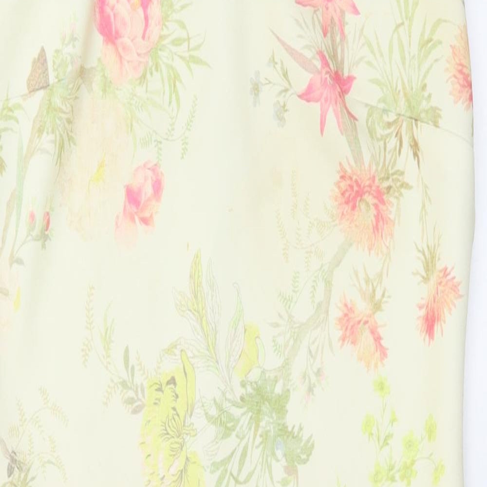 NEXT Womens Multicoloured Floral Polyester Pencil Dress  Size 12  V-Neck Button