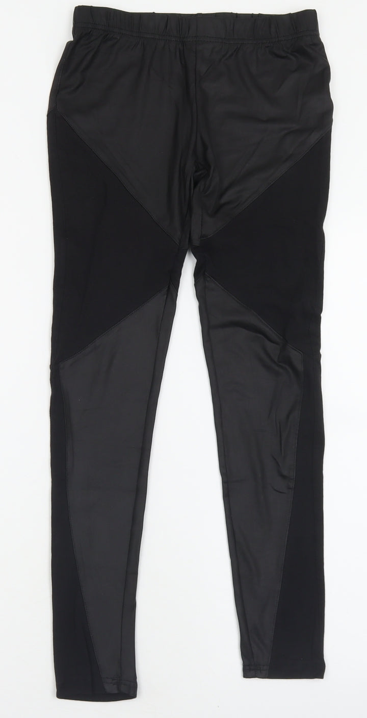 Club London Womens Black  Cotton Capri Leggings Size S L26 in