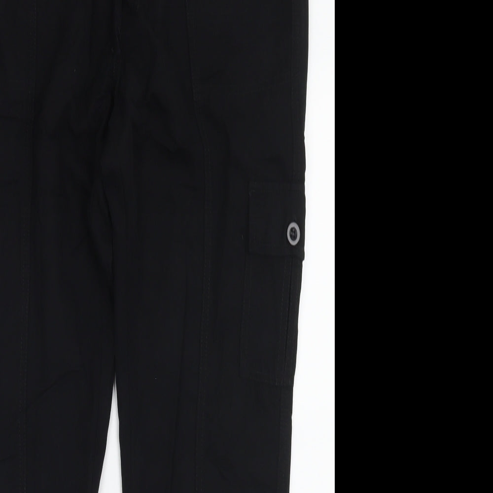 Atmosphere Womens Black  Polyester Cargo Trousers Size 12 L28 in Regular Tie