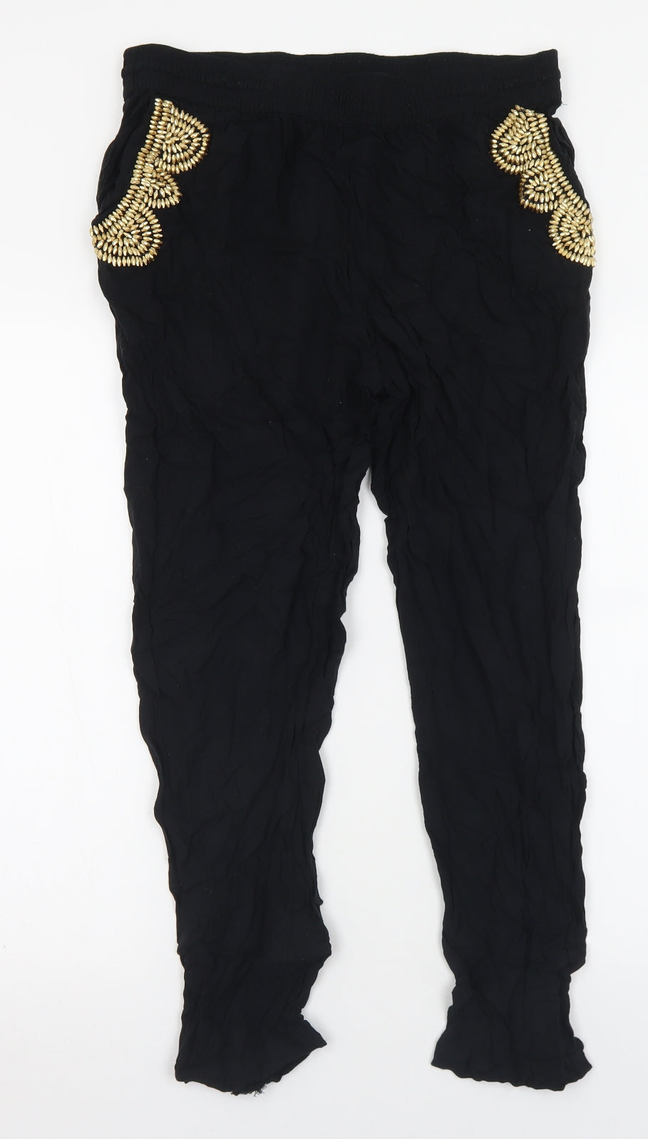 George Womens Black  Viscose Trousers  Size 14 L28 in Regular