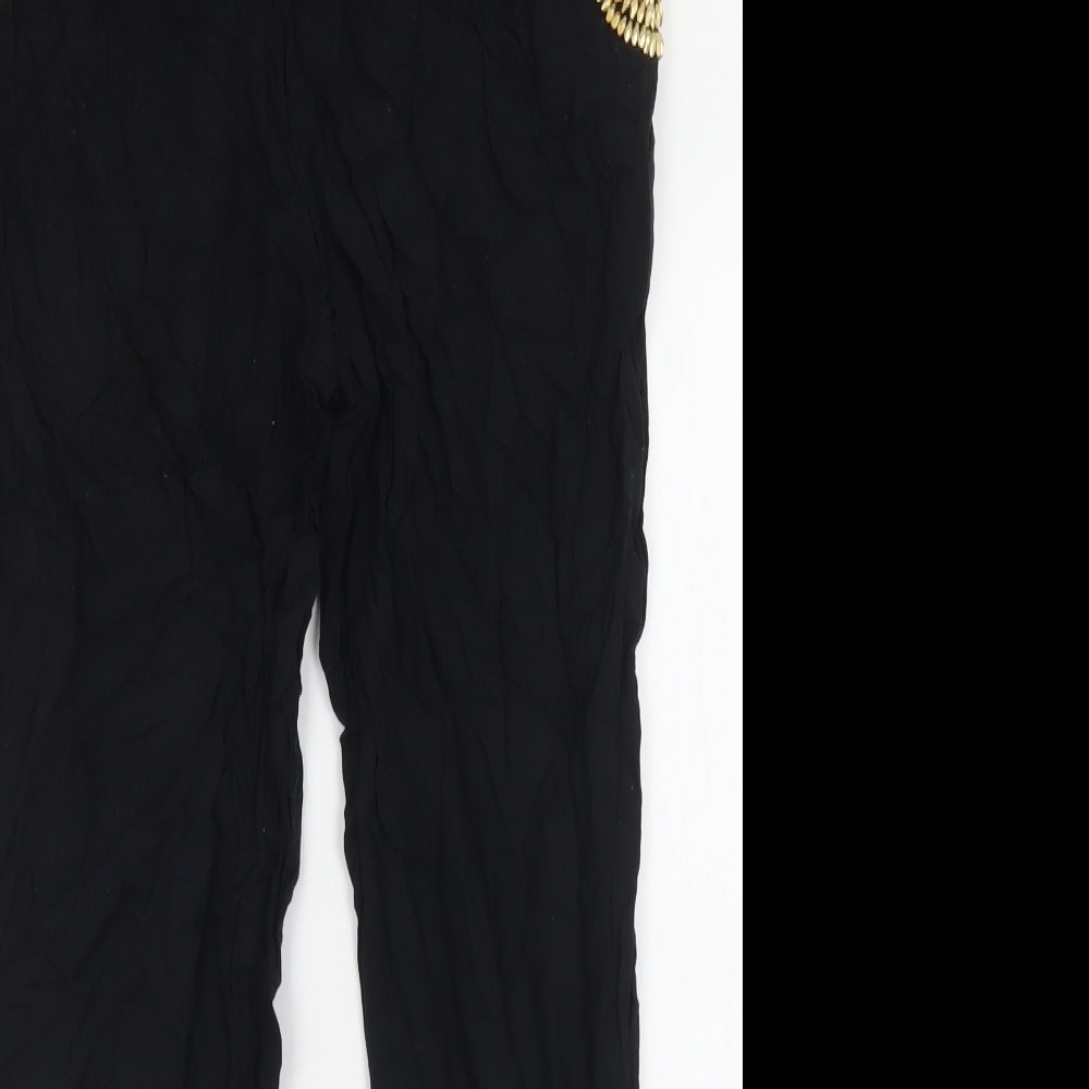 George Womens Black  Viscose Trousers  Size 14 L28 in Regular