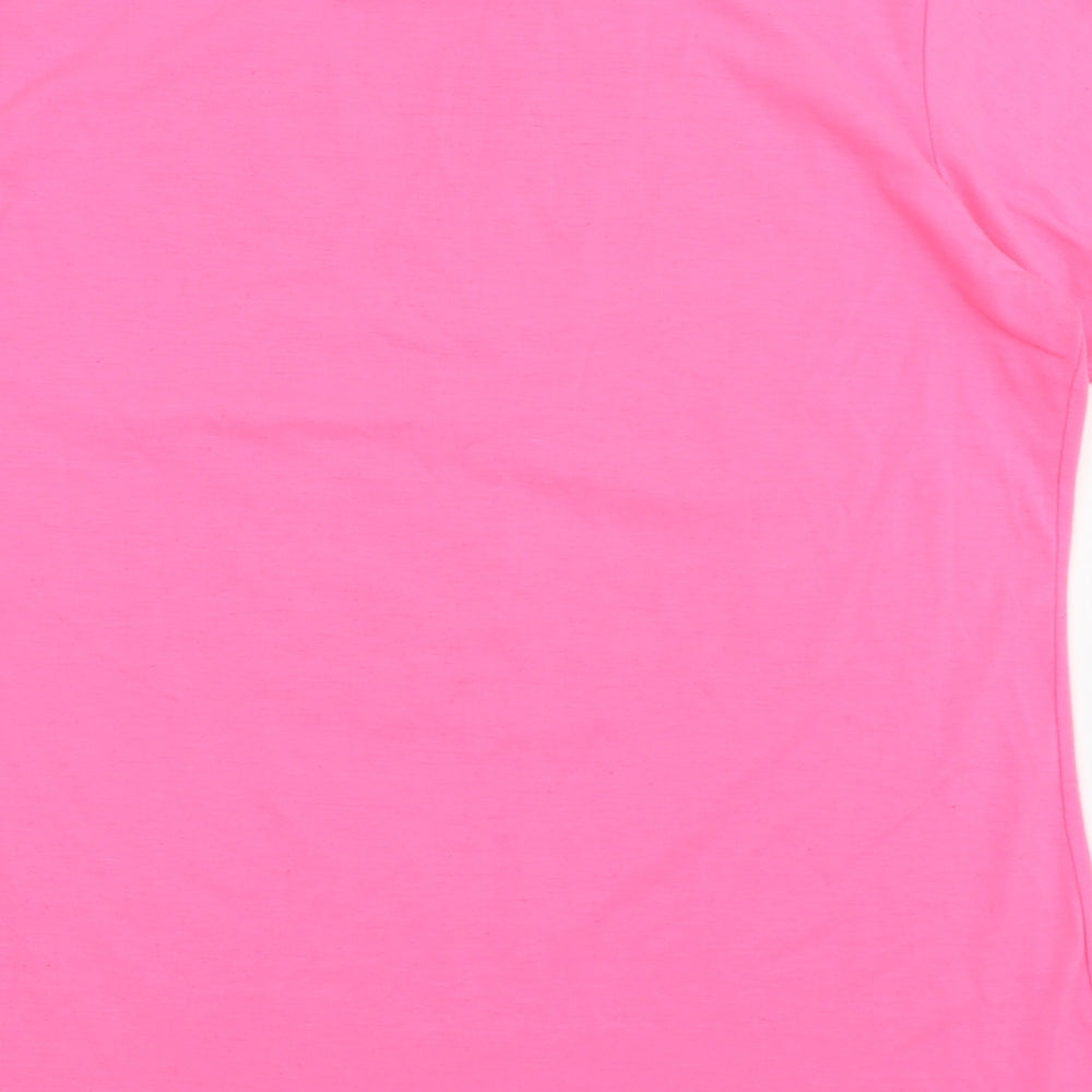 Nouvelle Womens Pink  Polyester Basic T-Shirt Size 18 Crew Neck