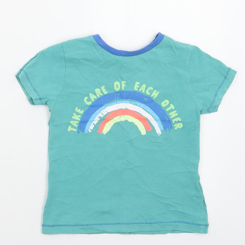 Marks and Spencer Boys Blue  Cotton Basic T-Shirt Size 3-4 Years Crew Neck Pullover
