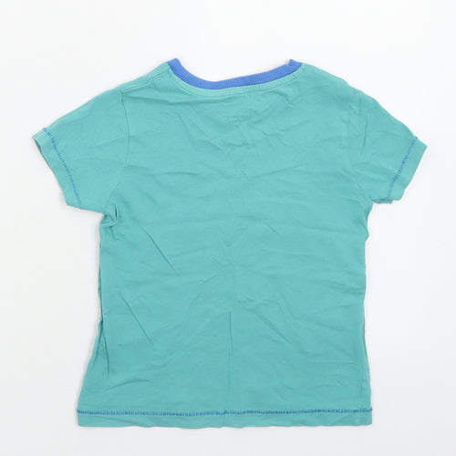 Marks and Spencer Boys Blue  Cotton Basic T-Shirt Size 3-4 Years Crew Neck Pullover