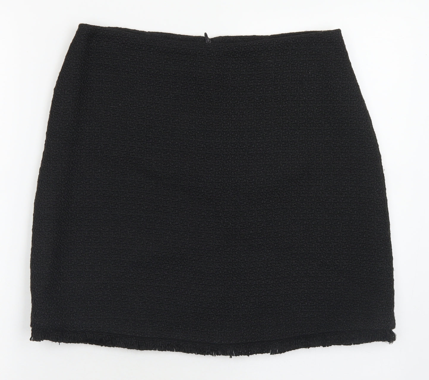Dunnes Stores Womens Black  Polyester A-Line Skirt Size 12   Zip