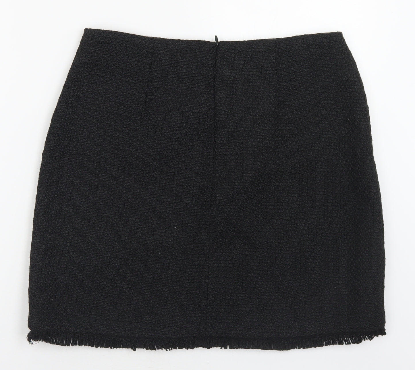Dunnes Stores Womens Black  Polyester A-Line Skirt Size 12   Zip