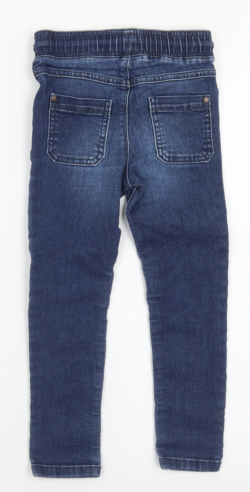 George Boys Blue  Cotton Skinny Jeans Size 4-5 Years  Regular Tie