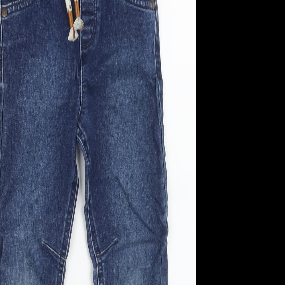 George Boys Blue  Cotton Skinny Jeans Size 4-5 Years  Regular Tie