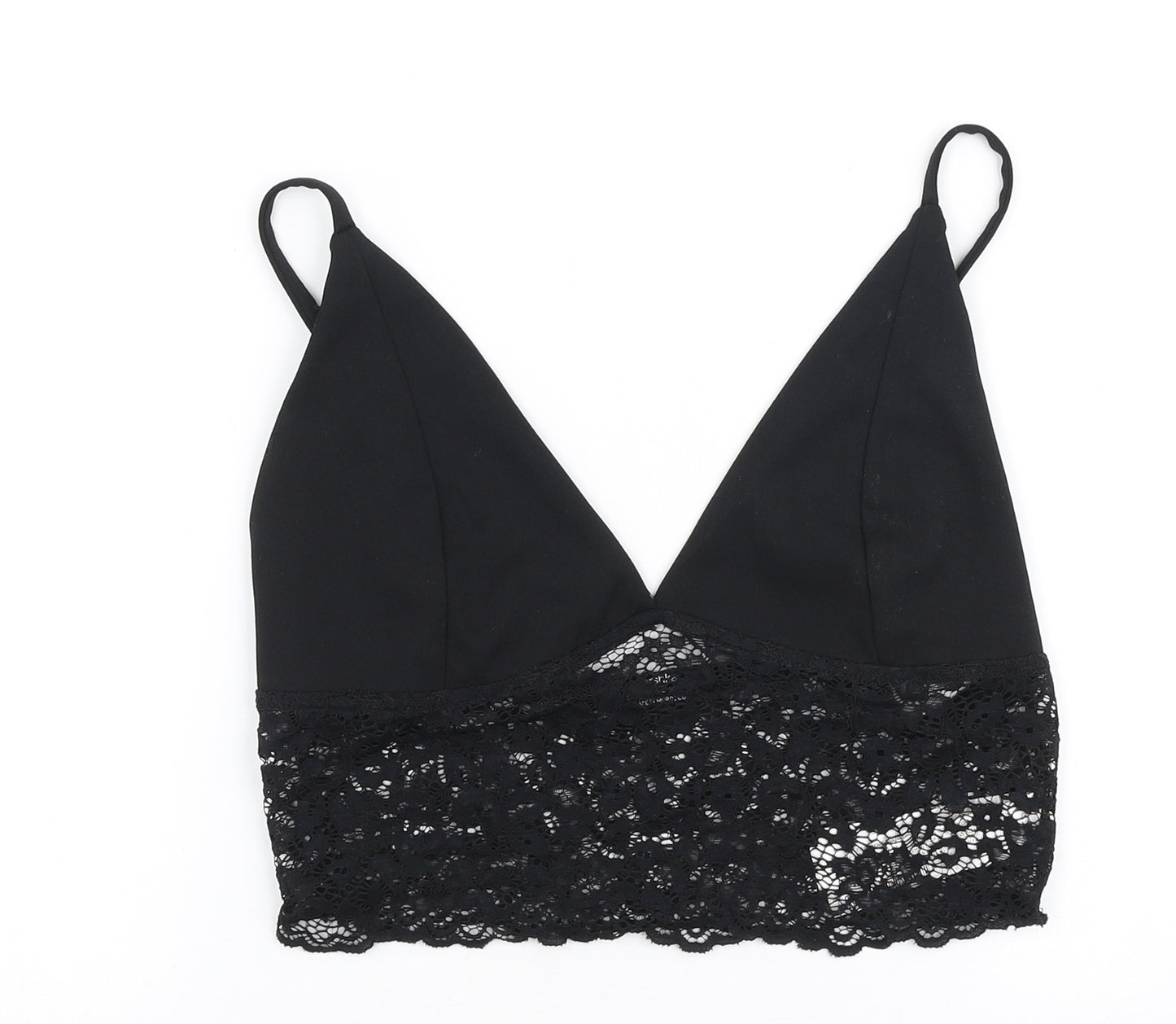 Bershka Womens Black  Polyester Camisole Blouse Size L V-Neck