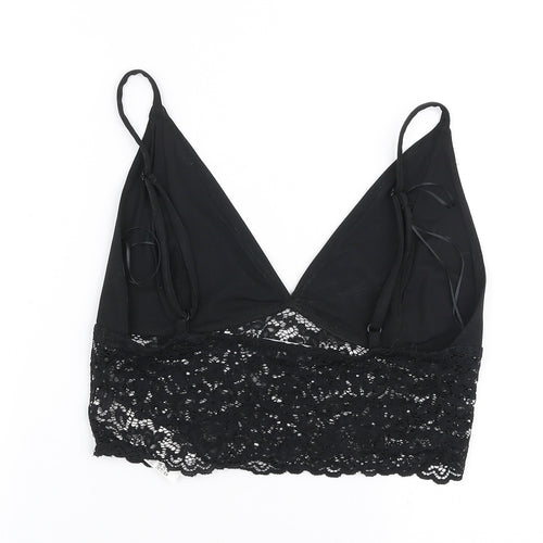 Bershka Womens Black  Polyester Camisole Blouse Size L V-Neck