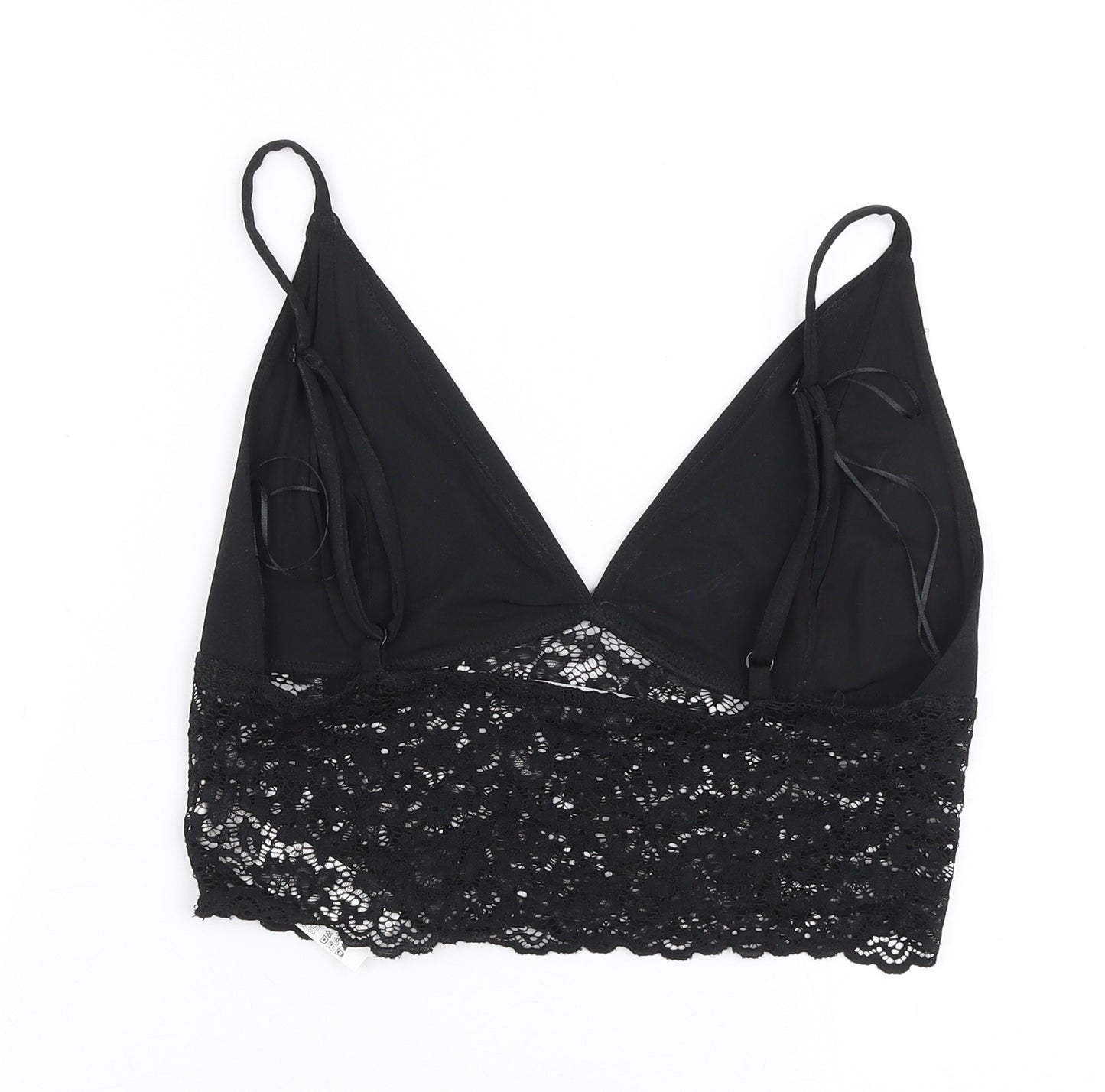 Bershka Womens Black  Polyester Camisole Blouse Size L V-Neck